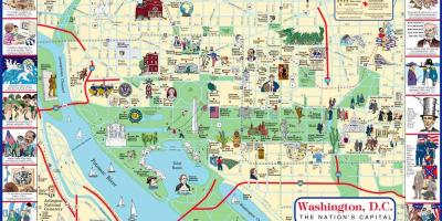 Washington dc mapa turismo guneak