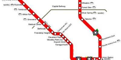 Washington dc metro red line mapa