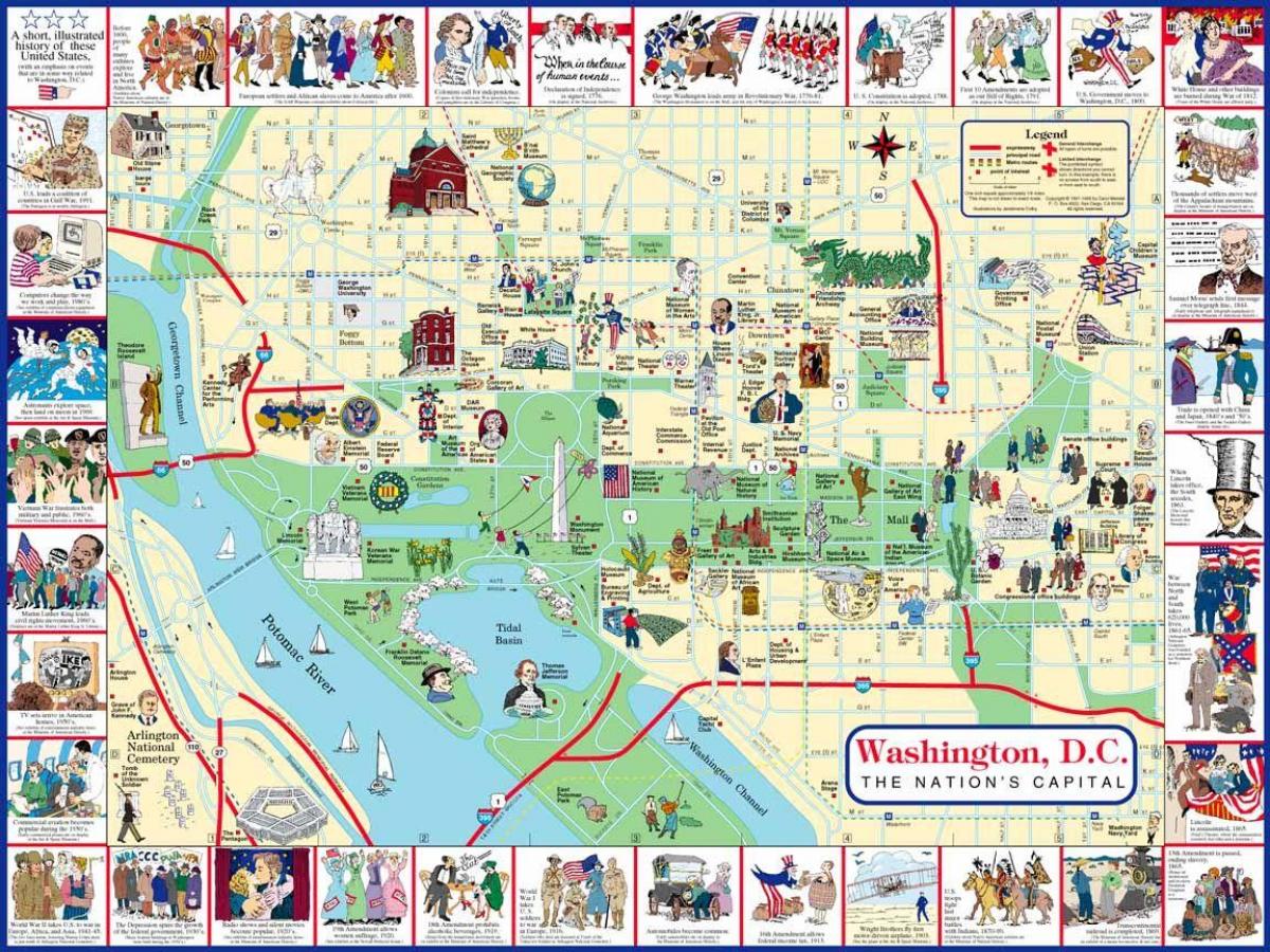 washington dc lekuak bisitatu mapa