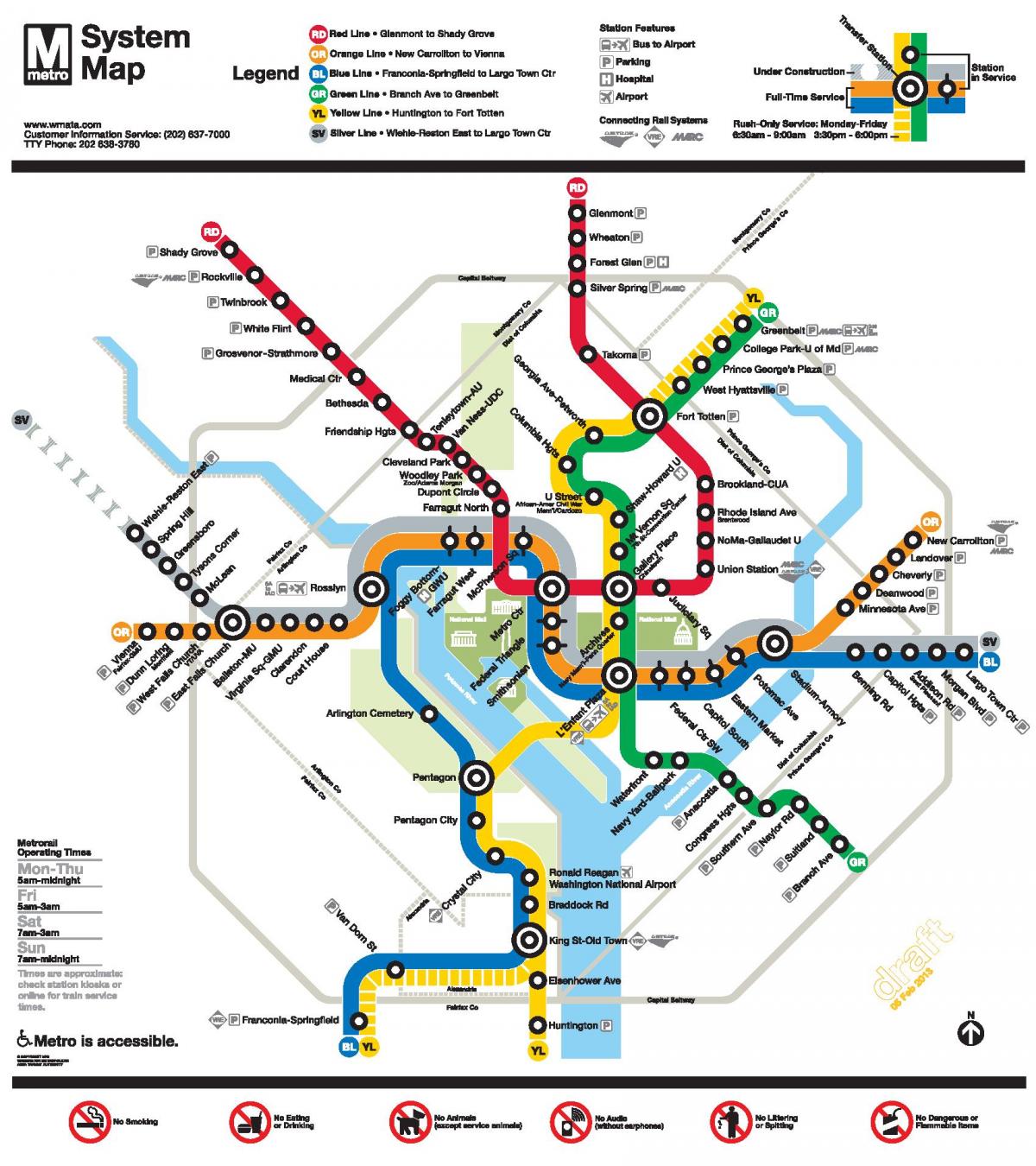 washington dc metro line mapa