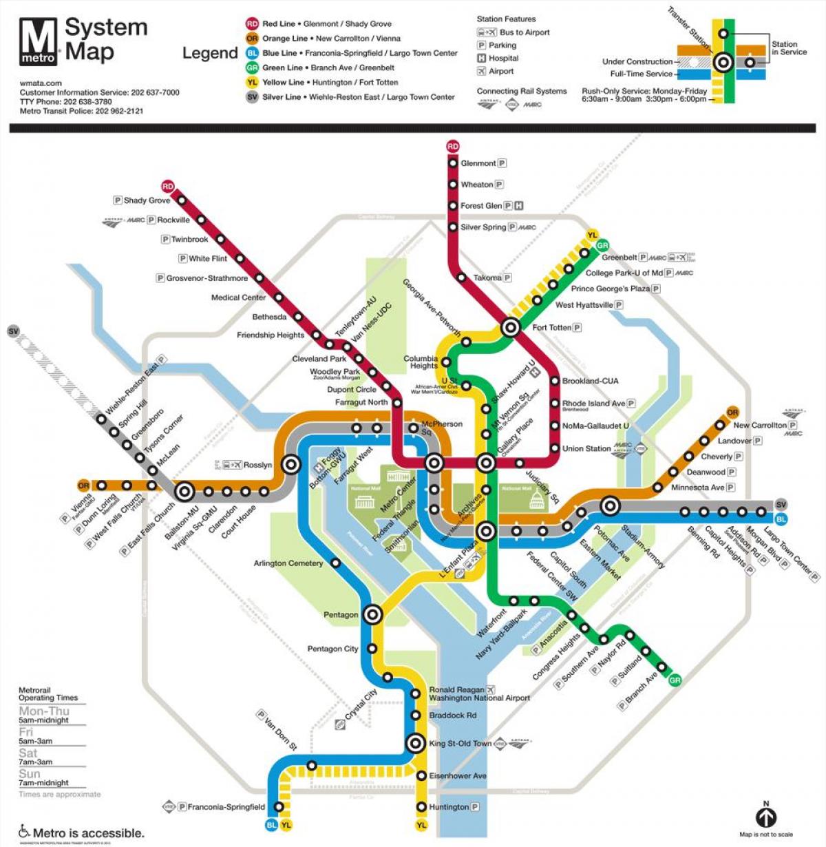 dc metro mapa 2015