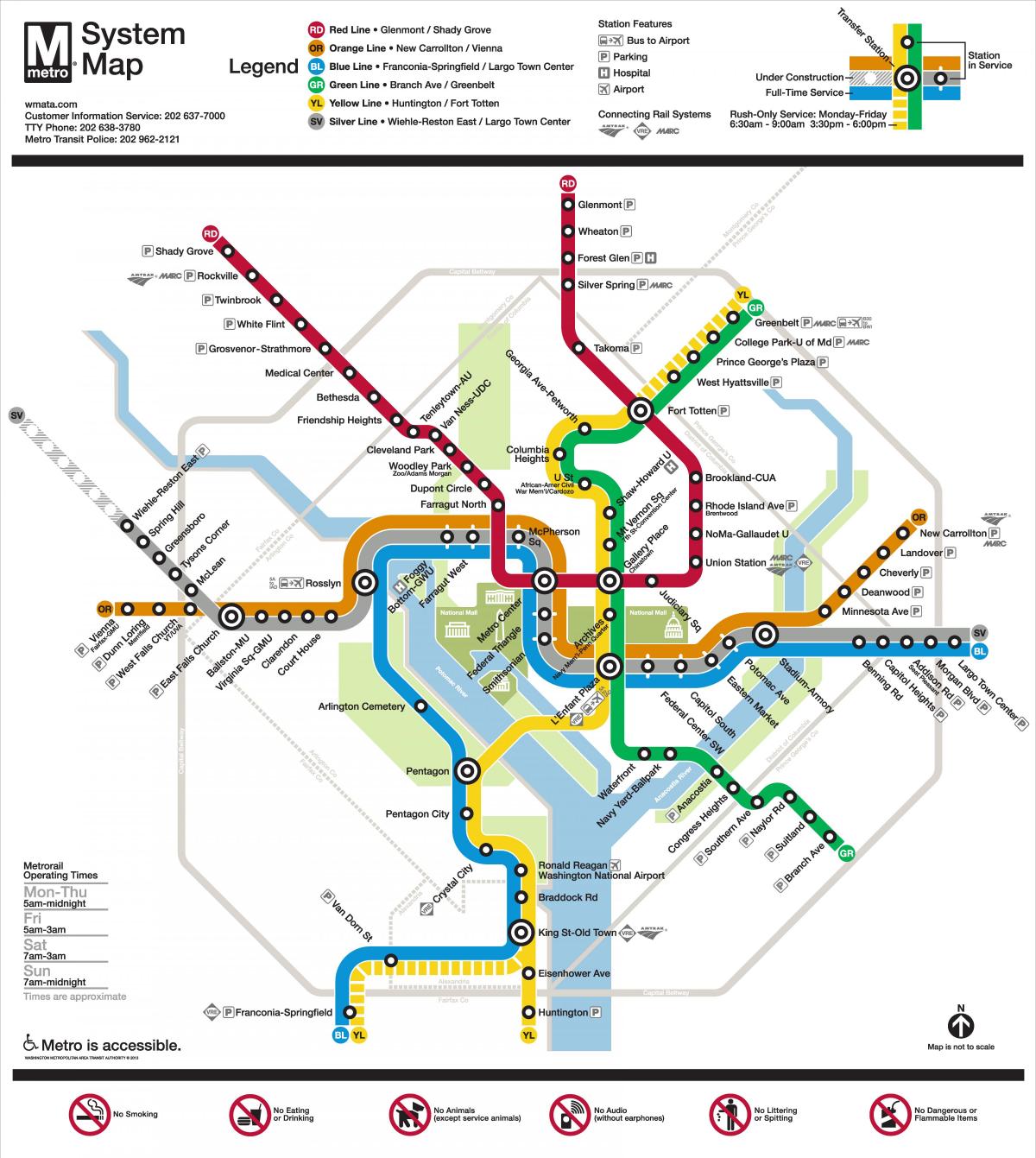 washington dc metro mapa zilarrezko line