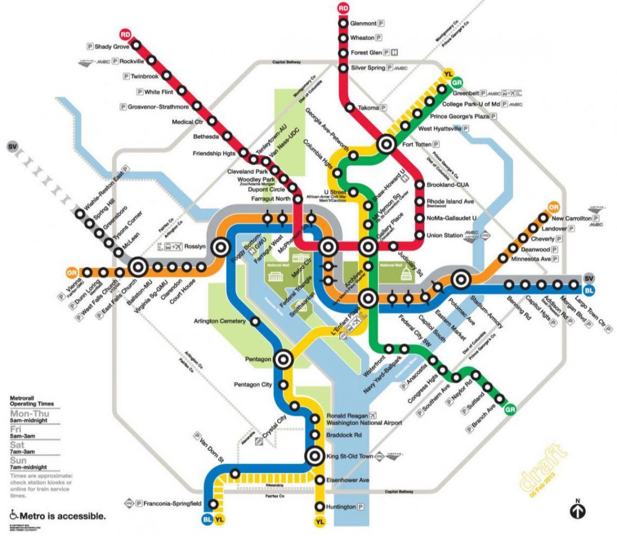 washington dc metro trenbide-mapa