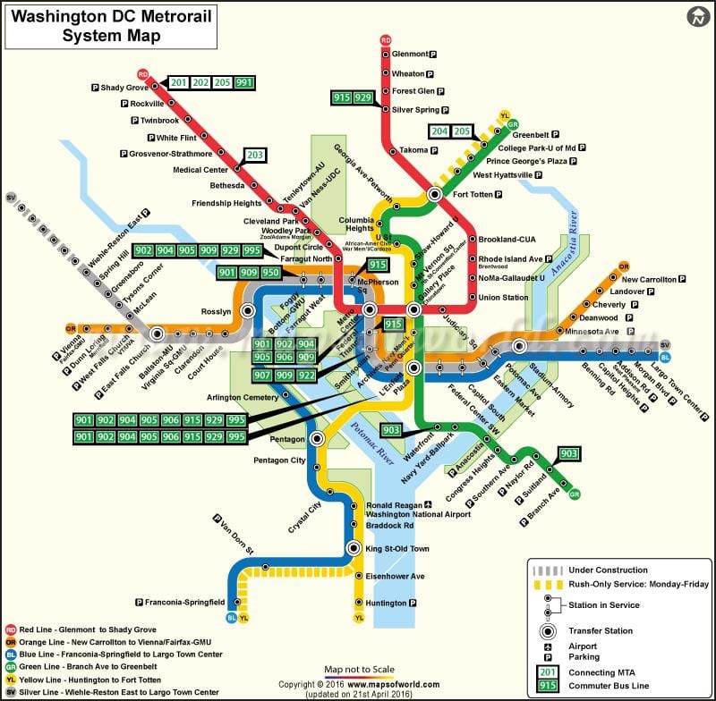 washington dc tranbia mapa