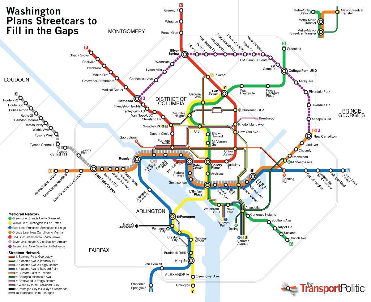 washington garraio publikoaren mapa