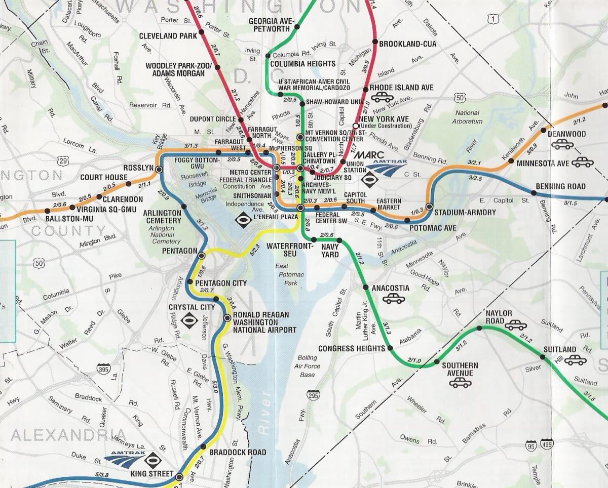 washington dc street mapa metro geltokiak