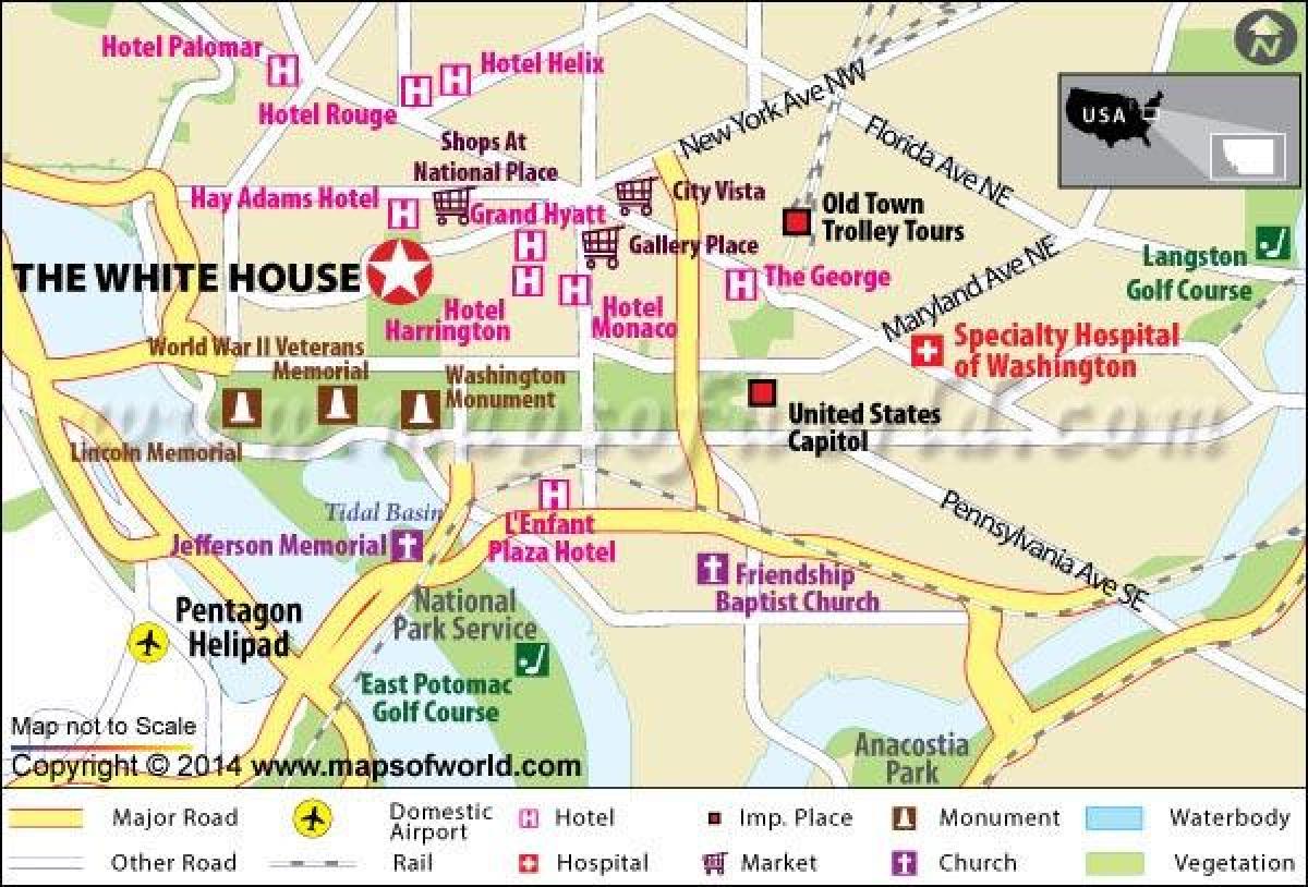 white house dc mapa