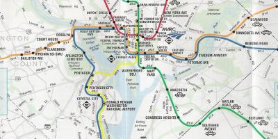 Washington dc mapa metro gelditzen