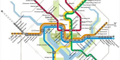 Washington dc metro mapa zilarrezko line
