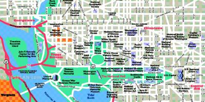 Washington dc turismo-erakargarri mapa