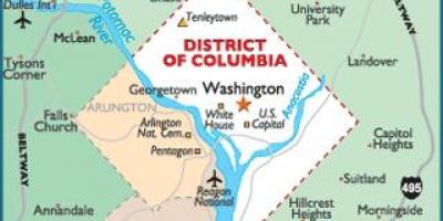 Washington dc eta washington estatuko mapa